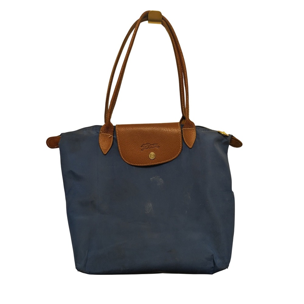 Longchamp Le Pliage Medium Tote Bag Type S Blue Nylon Travel Chic Everyday